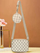 CHECKERED COIN CROSSBODY - BEIGE - M120